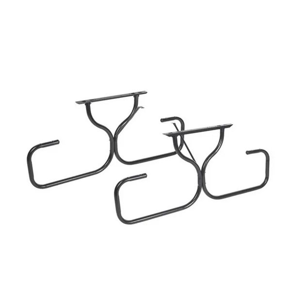 Jack Post Fiesta Charm 6 Person Outdoor Custom Do It Yourself Powder Coated Tubular Steel Frame for Long Wooden Picnic Table, Black