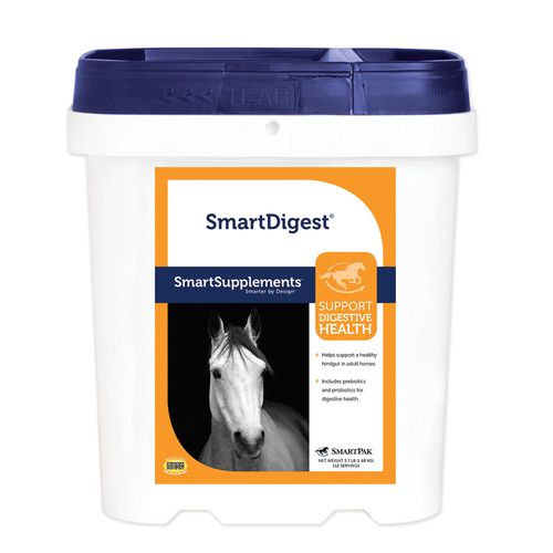 SmartPak SmartDigest Digestive Health Supplement for Horses | Encourages Healthy Digestion Through Probiotics and Prebiotics, 56 Servings, 1.85 lb Bucket