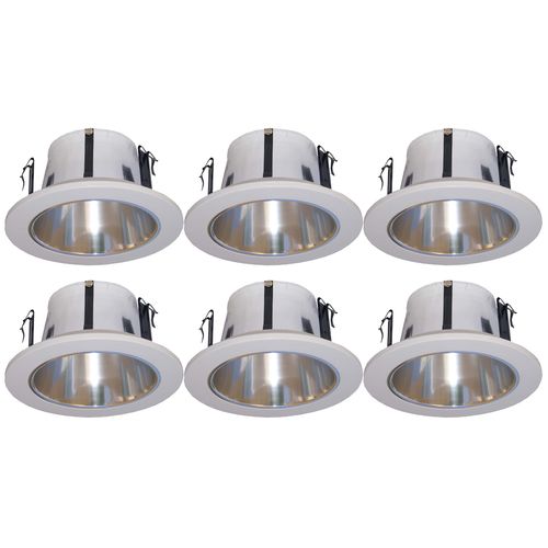 6 Pack- 4 Inches Open Reflector Trim/Trims for Line Voltage Recessed Light/Lighting-fit Halo/Juno