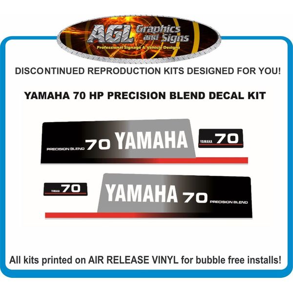 YAMAHA 70 HP Precision Blend Reproduction Outboard Decal Kit