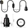 Plug in Ceiling Pendant Light Fitting, E27 Lamp Holder Suspended Pendant Light plug in, 2m Fabric Cable Plug with Dimmer Switch (Black)