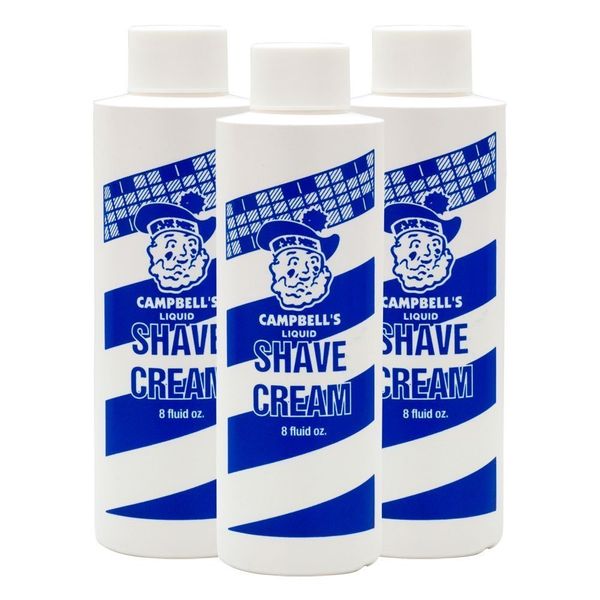 Campbell’s Liquid Shave Cream, Barber Shaving Cream, Professional Shaving Supplies and Products, 8 Ounces, (Pack of 3)