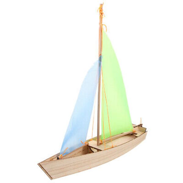 Mini Sailboat Toy Wooden Sailing Model Beginner Level Assembly Baby