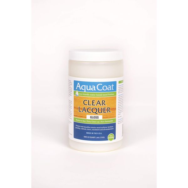AQUA COAT Clear Lacquer, Water-Based Wood Finish (Gloss)