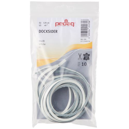 Pedak ArtNo.590 Men's Leather Shoelaces, Square, 47.2 inches (120 cm), white