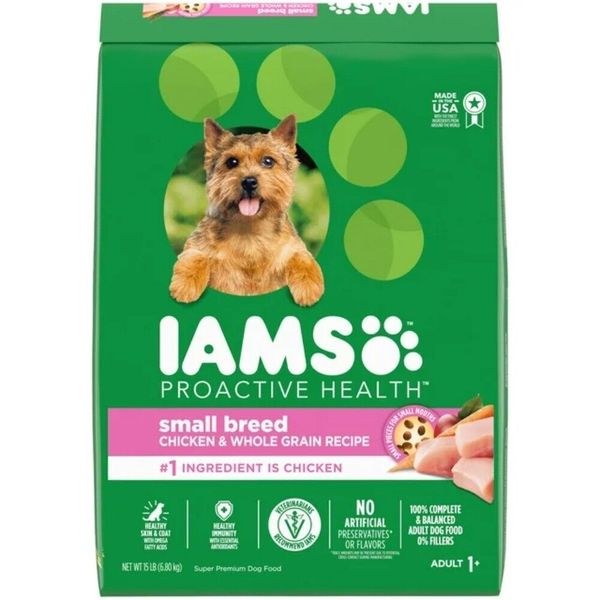 IAMS Proactive Health Chicken and Whole Grain Recipe Dry Dog Food 15 Lb Bag USA