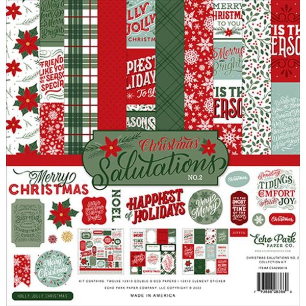 Echo Park Paper Company Christmas Salutations No. 2 Collection Kit, Multicolor