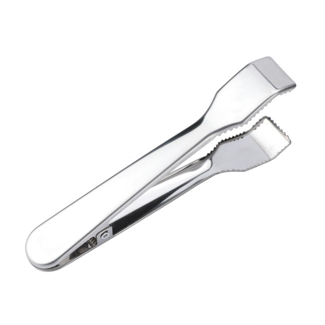 TRUSBER Ice Tongs for Ice Bucket, Stainless Steel Food Serving Tongs, with Claw Grip Teeth 6.7 Inches Perfect for Block Ice Sugar Cubes Bar Hotel Home & Kitchen (Silver)