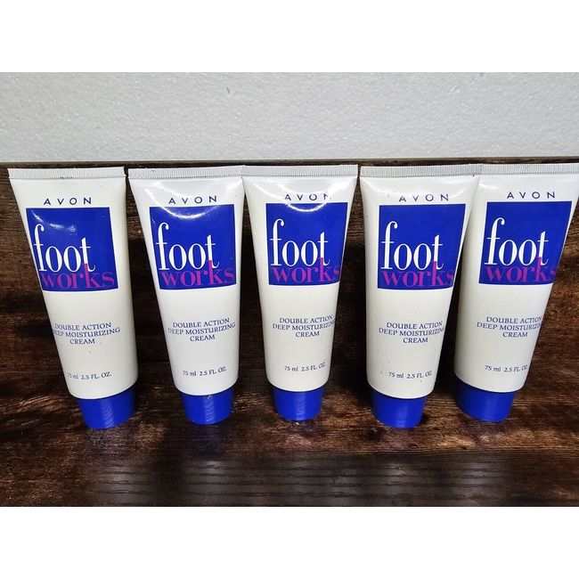 5 AVON Foot Works  Double Action -  Deep Moisturizing Cream  -    NEW 2.5 Oz