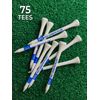 PrideSports PTS 3 1/4 Inch Wood Golf Tees, White, 75 Count