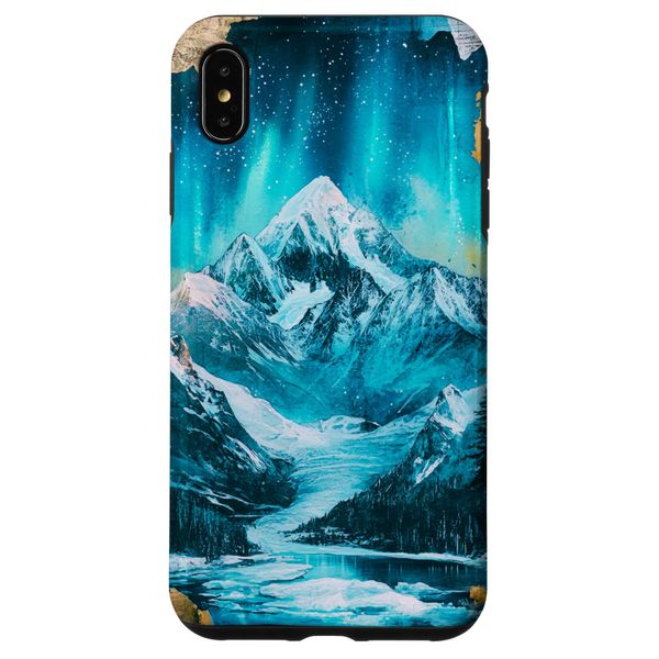 Alaska Aurora Borealis Mountain Adventure Collage Design Case for iPhone XS Max