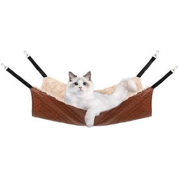 Cat Hammock Bed, Medium Reversible Pet Cage Medium-18"x14", Brown