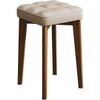 REENEW Stacking Chair Wooden Stool Stacking Stool Stool Solid Wood Soft Seat Stool Dining Table High Stool Home Living Stool Stacking Coffee Table Square Stool (Beige)