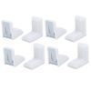 uxcell Metal Plastic White Silver Tone Corner Brace Angle Brackets 8pcs