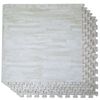 100 SqFt 3/8" White Wood Grain Foam Mat Interlocking Flooring 2'X2' 25pcs