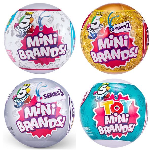 5 Surprise Mini Brands 4 Pack by ZURU Bundle - Series 1 | Series 2 | Series 3 | Toy