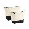 Westford Mill W544 Dipped Base Canvas Accessory Bag - Size M, Natural / black