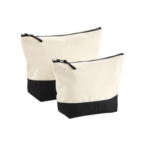 Westford Mill W544 Dipped Base Canvas Accessory Bag - Size M, Natural / black