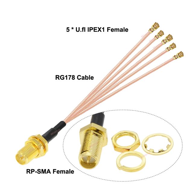 10Pcs 25CM Extension Cord U.FL IPX to RP-SMA Female Connector