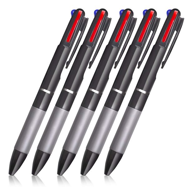 Brighten 3 Colors Ballpoint Pen 0.7mm Multicolor Ballpoint Pen Set of 5 (Black Body)