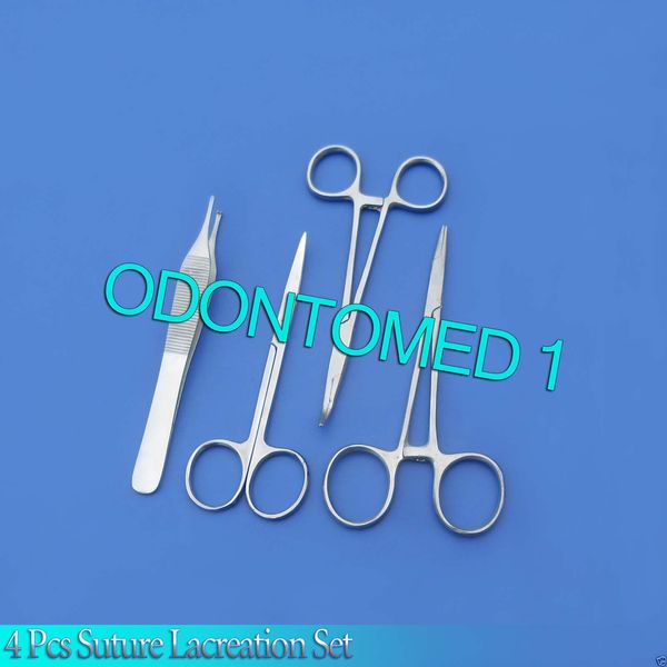 4 Pcs Suture Medical Student Surgical Dental Instruments Set Kit