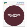 Texas State Alumni Automotive Car Window Locker Circle Bumper Sticker