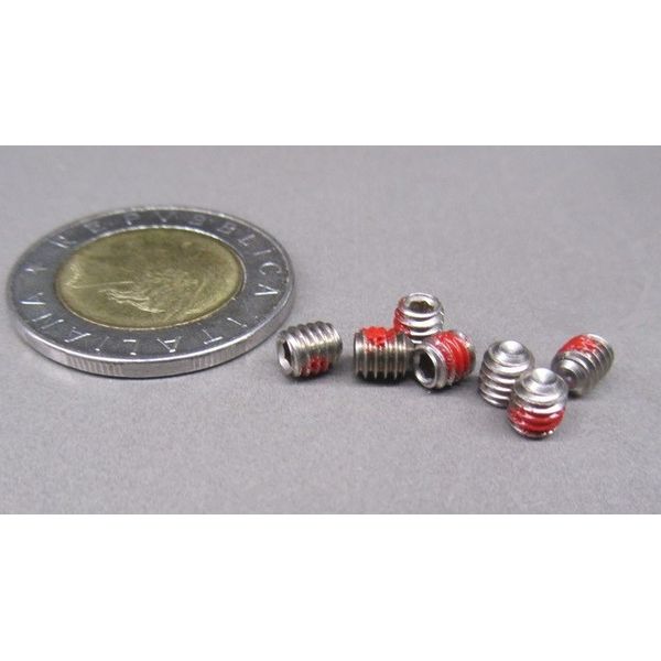 Stainless Self Locking Set Screws, Nylon Patch, Cup, 8-32 x 3/16" Length, 25 Pc