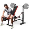 Adjustable Weight Bench, 600lbs Olympic Workout Bench w/Barbell Rack for Home🔥