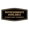 Fancy Refreshments Available Please Help Yourself Sign (Black Gold) - Large 1 Pack