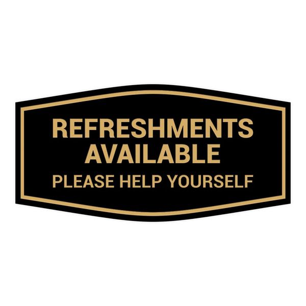 Fancy Refreshments Available Please Help Yourself Sign (Black Gold) - Large 1 Pack