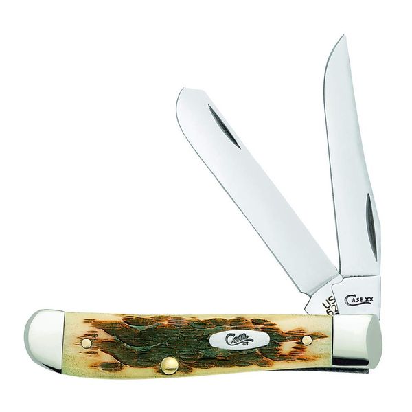 CASE XX WR Pocket Knife Amber Bone Mini Trapper Item #013 - (6207 SS) - Length Closed: 3 1/2 Inches …