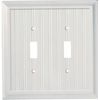 Elumina Cape Cod White Wood Wallplate, 2 Toggles
