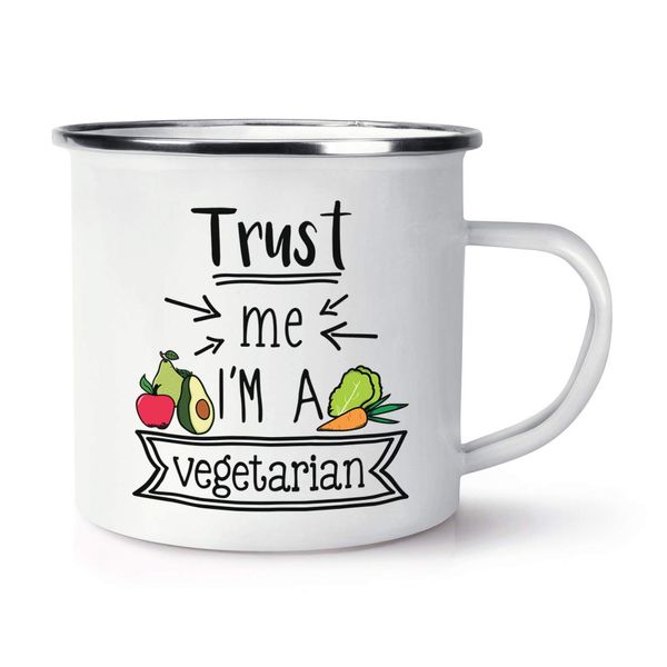 Trust Me I'm A Vegetarian Enamel Mug Cup
