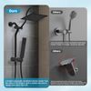 Shower Slide Bar with Adjustable Handheld Shower Head Holder for Bathroom Black