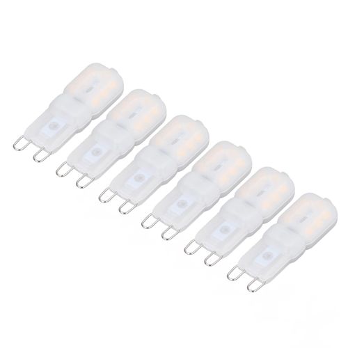 Yosoo Health Gear G9 LED Light Bulb 6Pcs Dimmable 3W G9 Bulbs, 2.0 x 0.6in LED Light Replacement Bulbs Mini Energy Saving 360 Degree Light Bulb for Ceiling Lamps and Pendant Lamps for Home Hotel