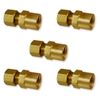 1/2" Brass Compression x 3/8" NPTF Female Pipe Thread Straight Adapter Fitting | 366-08-06 (5-PACK)
