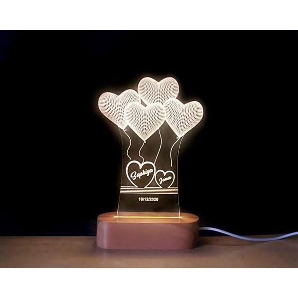 Canvas Bubble Personalized Text Acrylic Lamp (Base Cylinder, Warm Yellow)