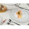 120PCS Plastic Dinnerware Silver Plastic Plates Spoons Forks & Knives for Party