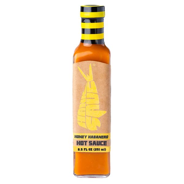 Honey Habanero Hot Sauce by Hank Sauce - Habanero/Cayenne Blend Infused with Honey, Fresh Garlic & Herbs - Multipurpose Craft Hot Sauce - Gluten Free - 8.5 fl oz (Pack of 1)