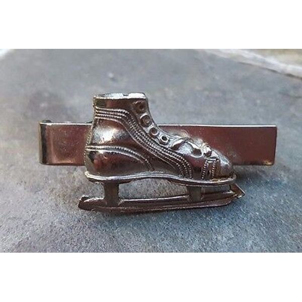 Vintage Ice Skate Skating Boot Winter Sports Tie Clip Clasp Bar