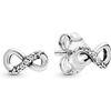 CWOne Designs Moments Women's Sterling Silver Sparkling Infinity Stud Earrings