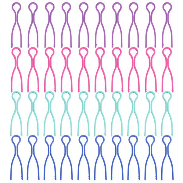 HappyHome 40pcs Plastic Bobbin Clips Thread Spool Clips for Sewing Machines Crafting Sewing Tools Sewing Machine Thread Shedding