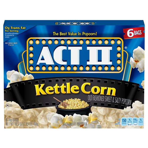 ACT II Kettle Corn Microwave Popcorn Bags, 2.75 Ounce (Pack of 36)