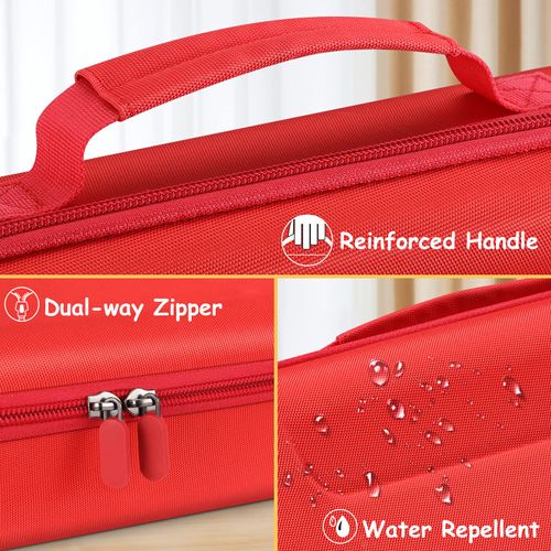 FINPAC Hard Carrying Case for Osmo Games, Grab-and-Go Large Storage Organizer Briefcase for Osmo Base for iPad, Creative Board, Markers, Pouch, Number, Tangram, Words Tiles, and Coding Blocks, Red