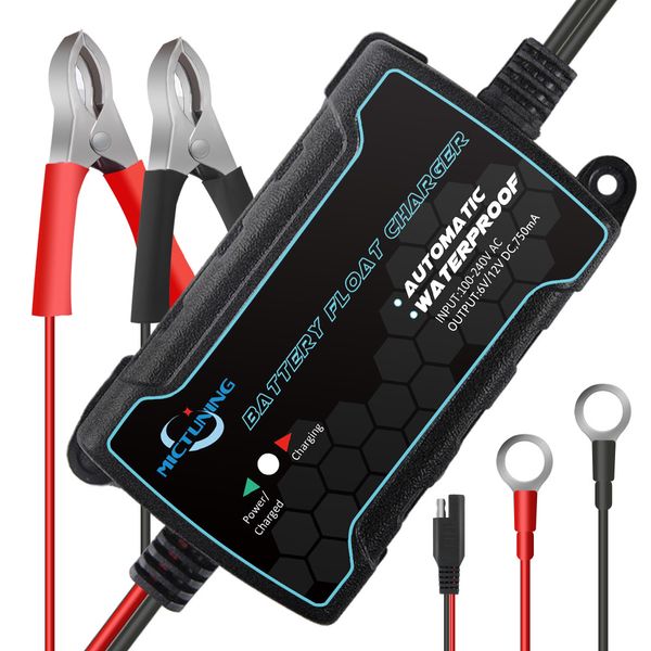 MICTUNING 6V 12V Intelligent Fully Automatic Battery Float Charger / Maintainer