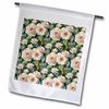 3dRose Ivory Blush Floral On Green Leaves Pattern - Flags (fl-378509-2)