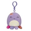 Squishmallows 3.5"" Clip-On Beula The Octopus, Small, Purple