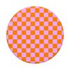 Checkered with Orange and Pink Check Pattern PopSockets Swappable PopGrip