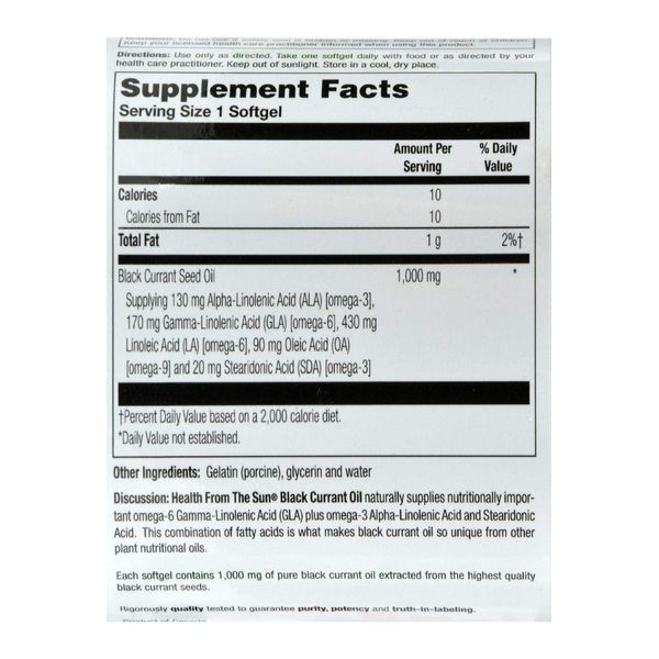 Black Currant Oil 60 Sgels