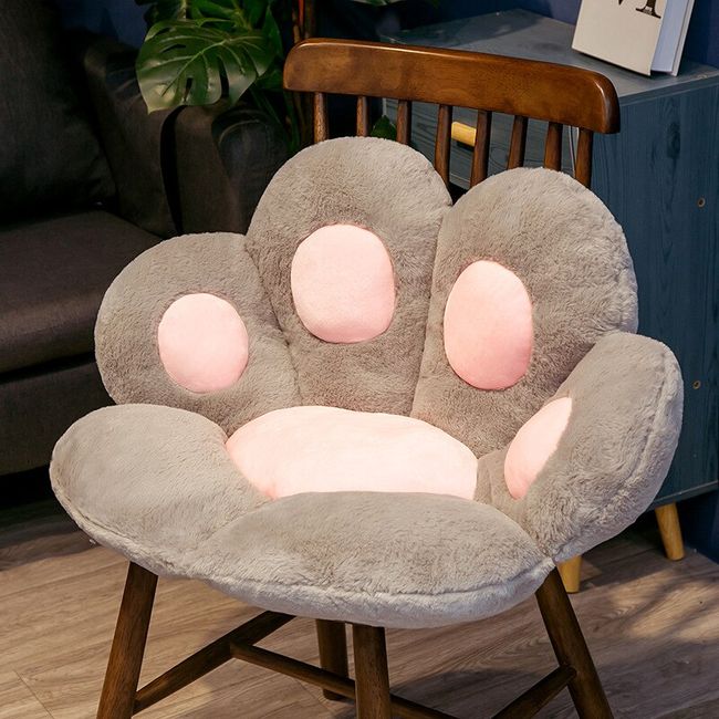 Cute Cat Paw Plush Chair Cushion Child Seat Cushion Sofa Back Pillow Mat  Home